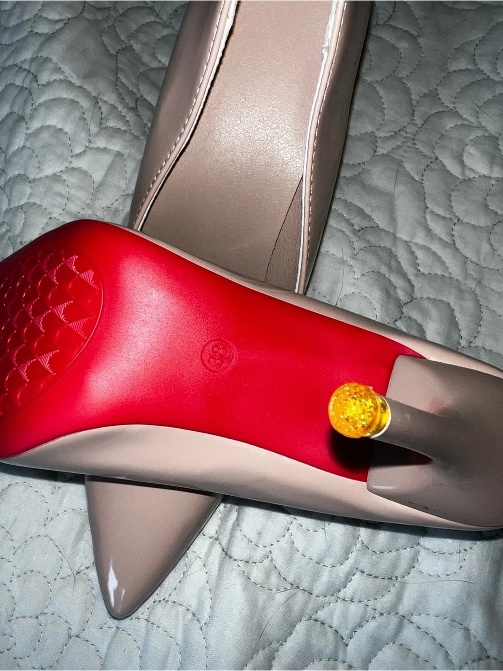 Nude Patent Pointed-Toe Stiletto Pumps